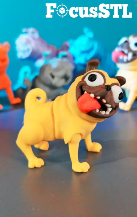 Naughty Pug Dog STL 3D Print Model