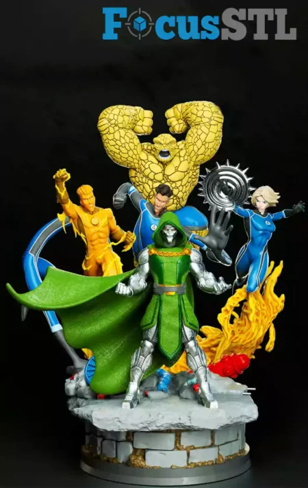Fantastic Five Diorama STL 3D Print ModelFantastic Four Diorama STL 3D Print Model