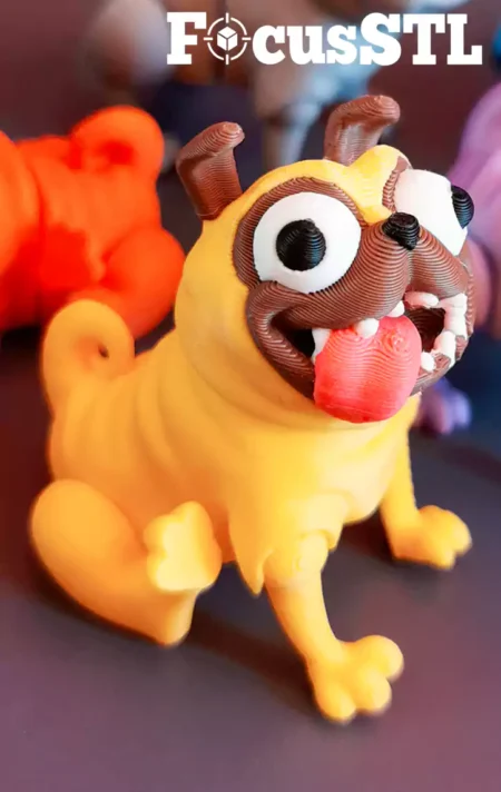 Naughty Pug Dog STL 3D Print Model