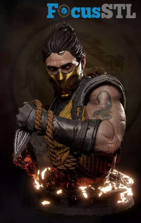Scorpion Bust STL 3D Print Model
