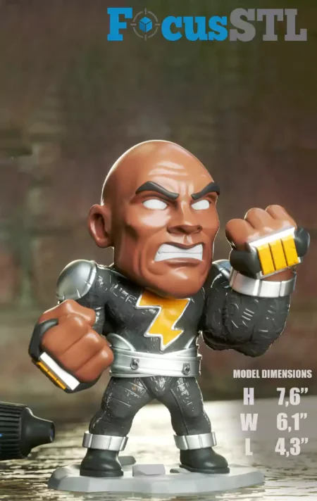 Black Adam Chibi STL 3D Print File