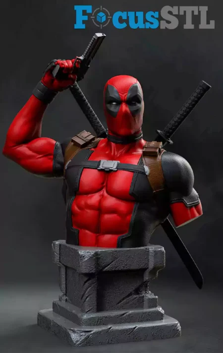 Deadpool Bust STL 3D Print Model