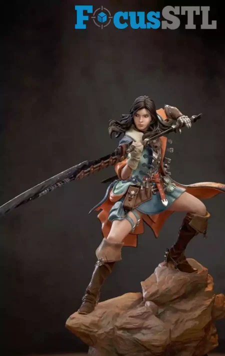 Female Hunter STL 3D Print Model