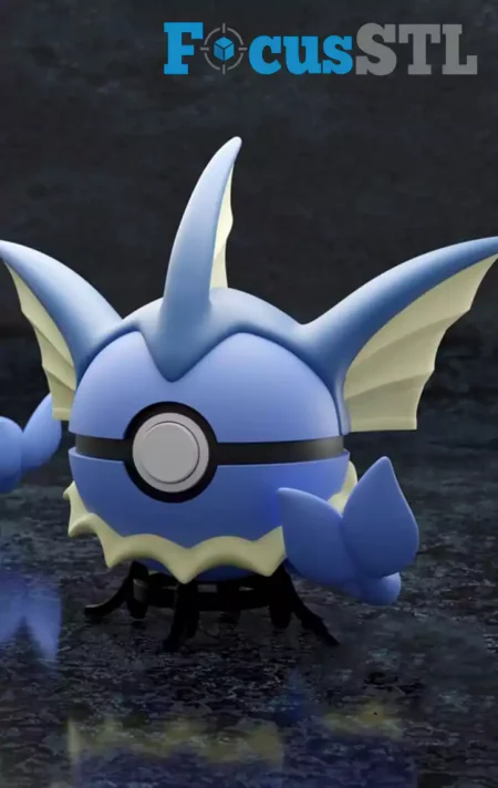 Vaporeon Pokeball STL 3D Print Model