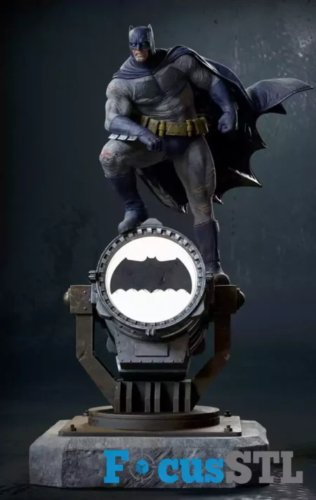 Batman on the Bat Signal STL 3D Print Model