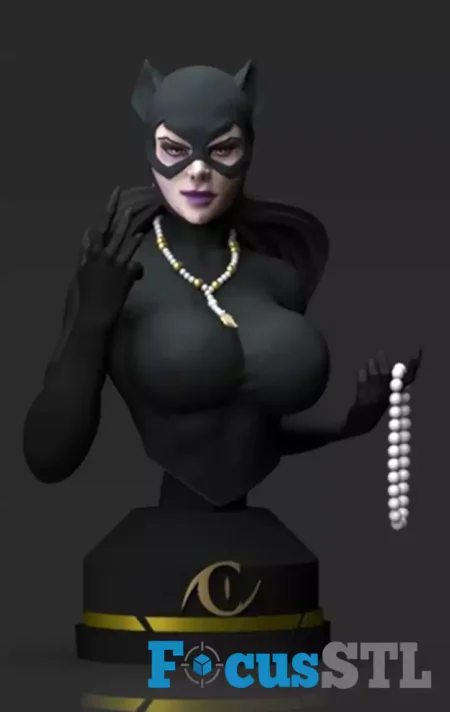 Catwoman Bust STL 3D Print Model