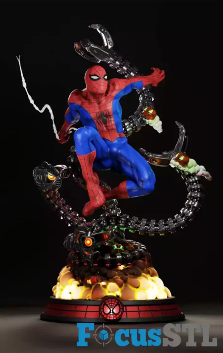 Spiderman vs Tentacles STL 3D Print File