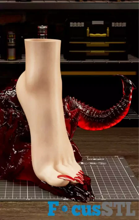 Vampire Girl Foot Vase With Demon Head STL 3D Print File