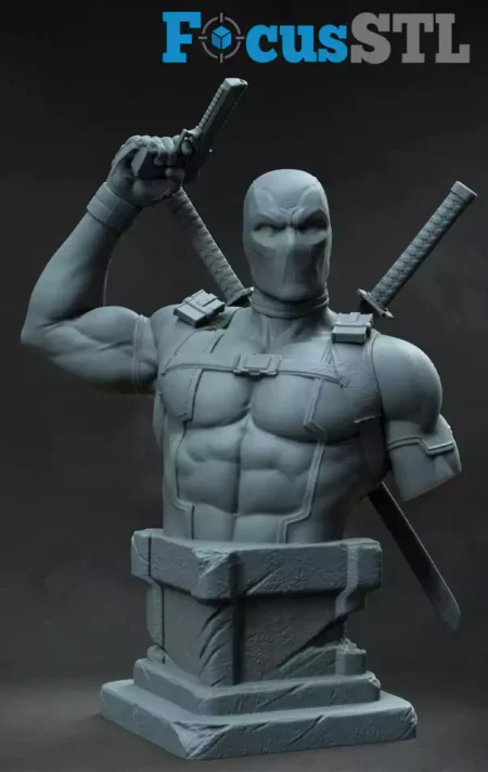 Deadpool Bust STL 3D Print Model