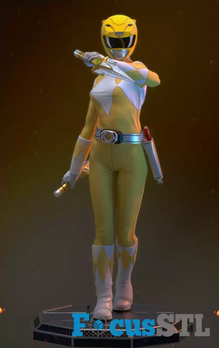 Power Ranger Yellow STL 3D Print Model
