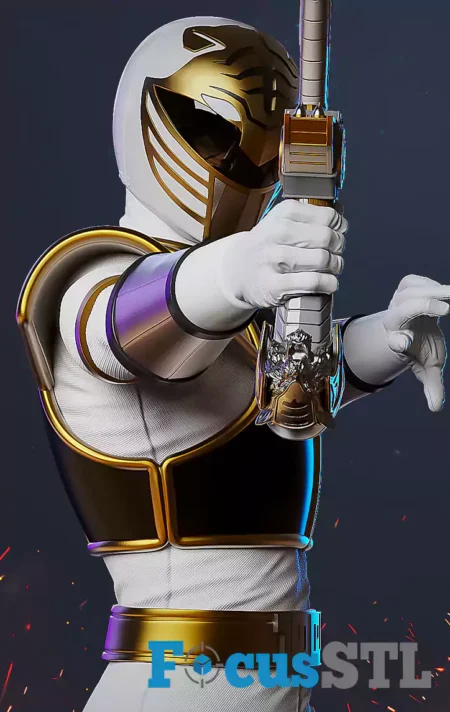 Power Ranger White STL 3D Print Model