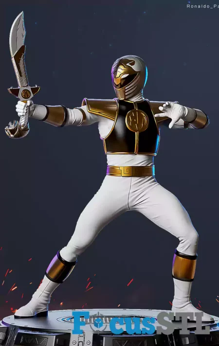 Power Ranger White STL 3D Print Model