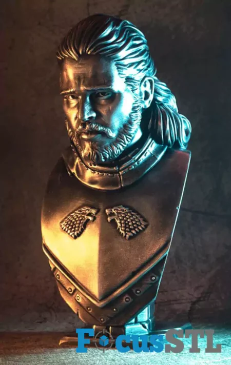 Jon Snow Bust STL 3D Print Model