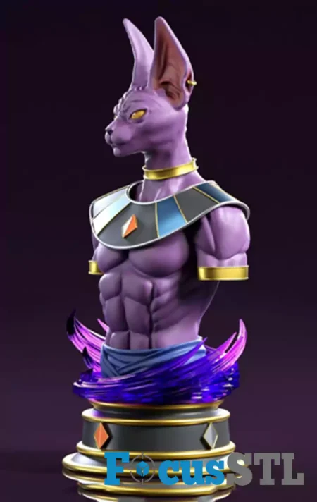 Beerus Bust STL 3D Print Model