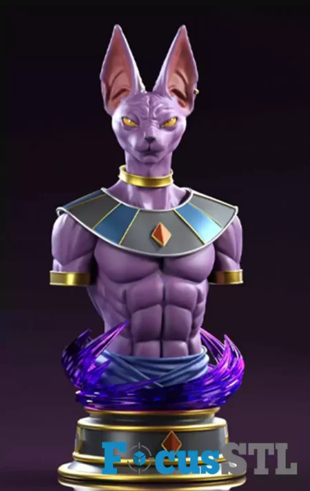 Beerus Bust STL 3D Print Model