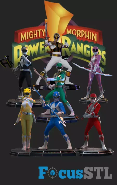 Mighty Morphin Power Rangers Collection STL 3D Print Model