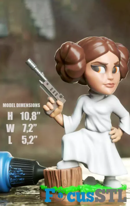 Princess Leia Chibi STL 3D Print Files
