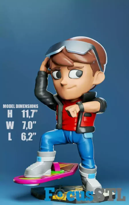 Marty McFly Chibi STL 3D Print Files