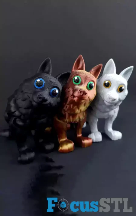 Articulated Wolf STL 3D Print File