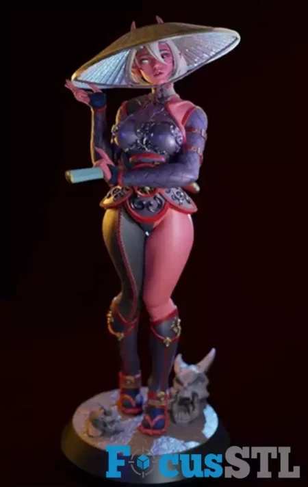 Oni Girl Standalone Sculptures STL 3D Print File