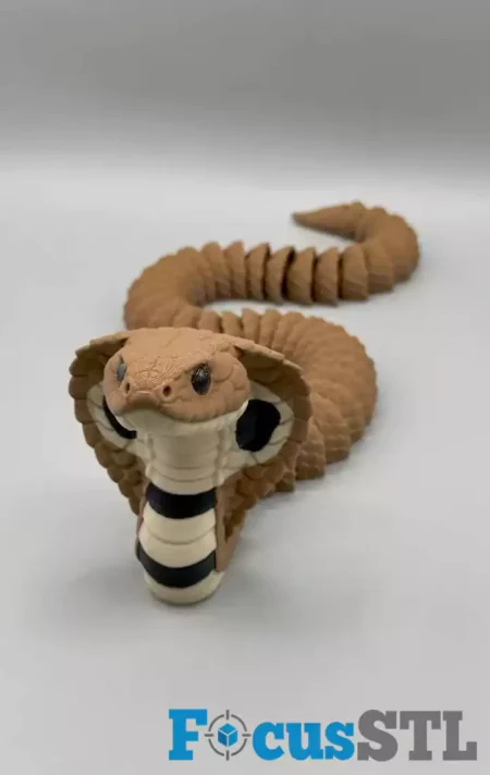 Articulated Cobra Snake STL 3D Print File