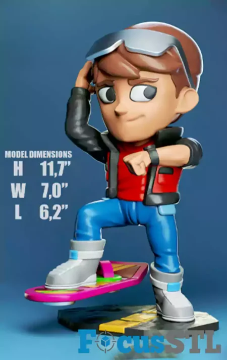 Marty McFly Chibi STL 3D Print File
