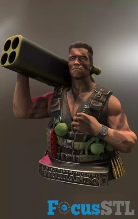 Commando Bust STL 3D Print File