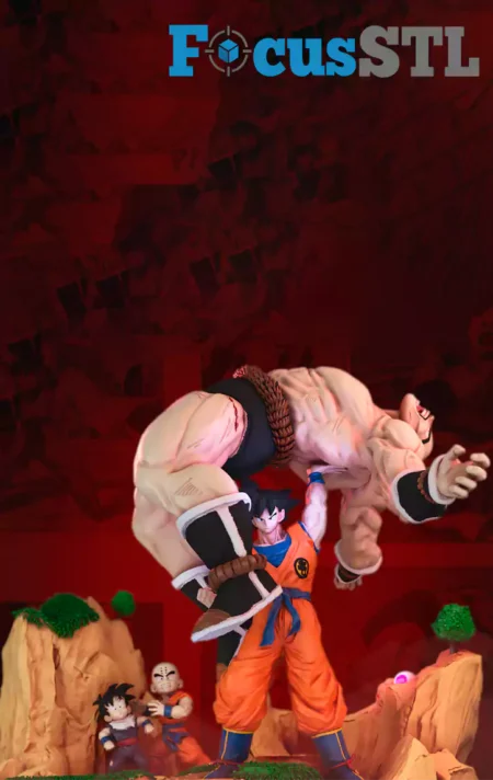 Goku and Nappa Diorama STL 3D Print File