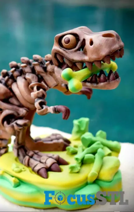Flexi T-Rex Skeleton STL 3D Print File
