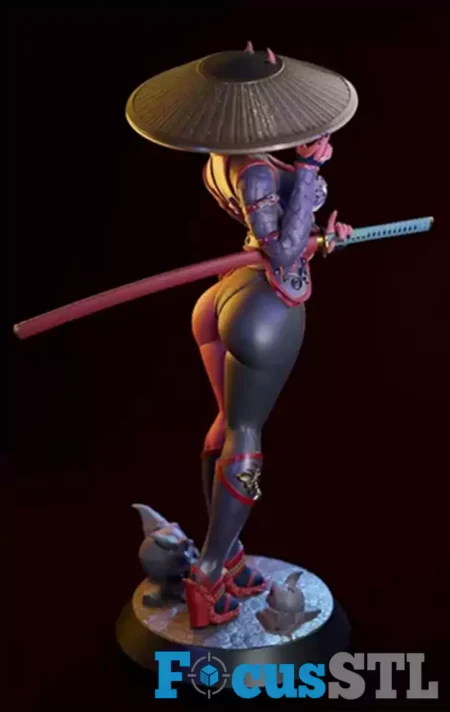 Oni Girl Standalone Sculptures STL 3D Print File