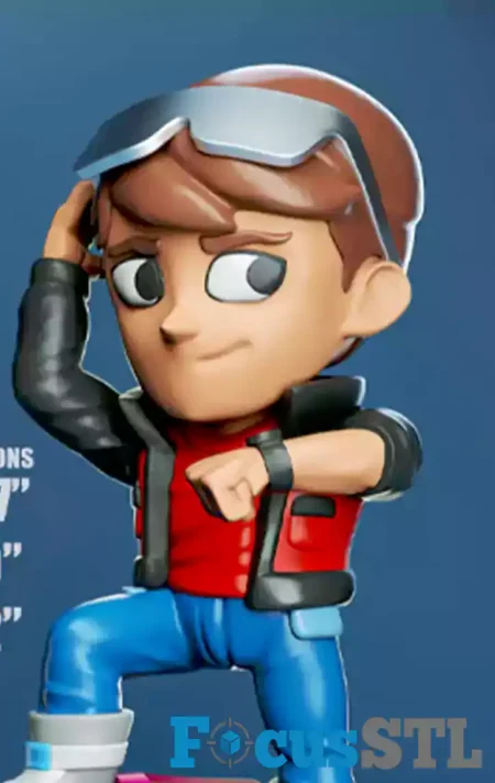 Marty McFly Chibi STL 3D Print File