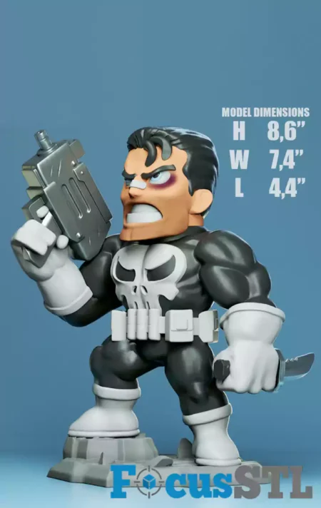 Punisher Chibi STL 3D Print Files