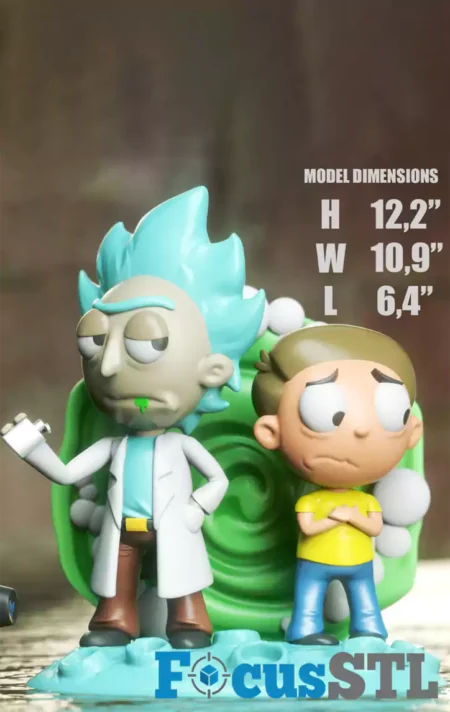 Rick and Morty Chibi STL 3D Print Files
