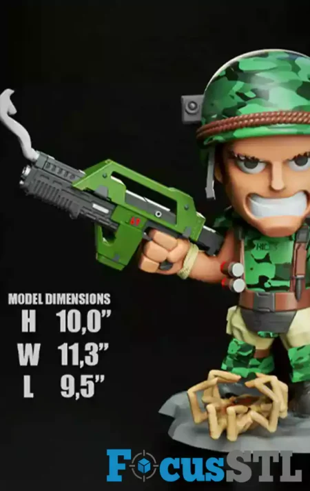 Colonial Marine Dwayne Hicks Chibi STL 3D Print File