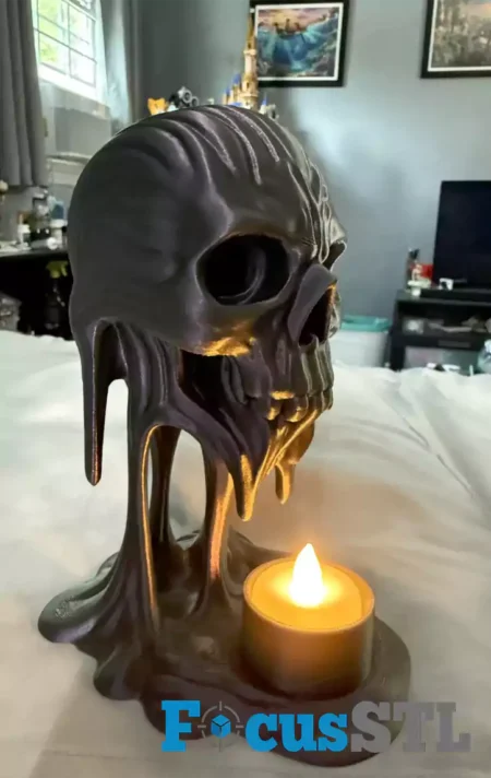 Candle Holder Melting Skull STL Files