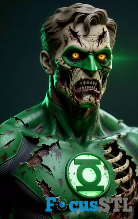 Green Lantern Zombie Bust STL Files