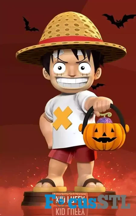 Kid Luffy Halloween STL 3D Print Files