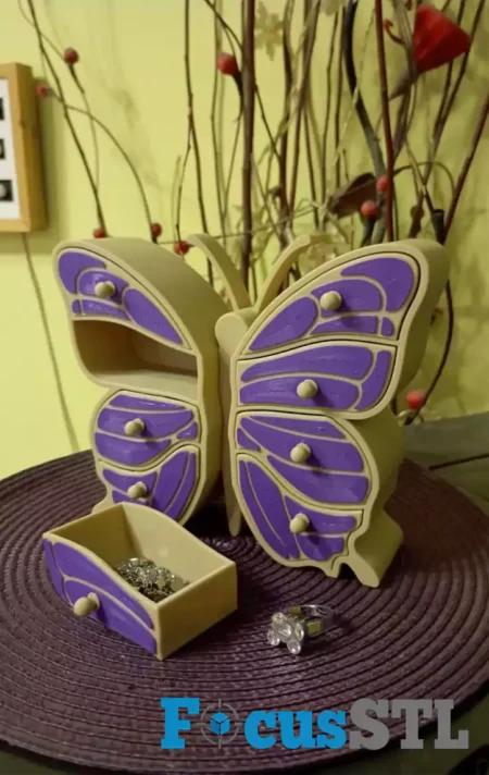 Butterfly Jewelry Box STL 3D Print Files 