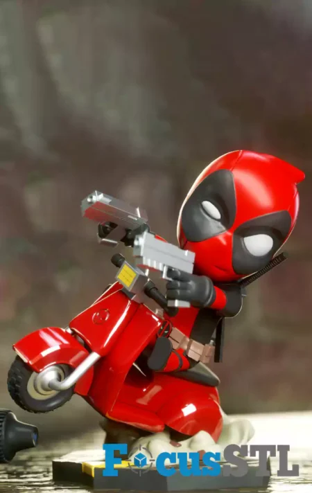 Deadpool on Vespa Chibi STL Files