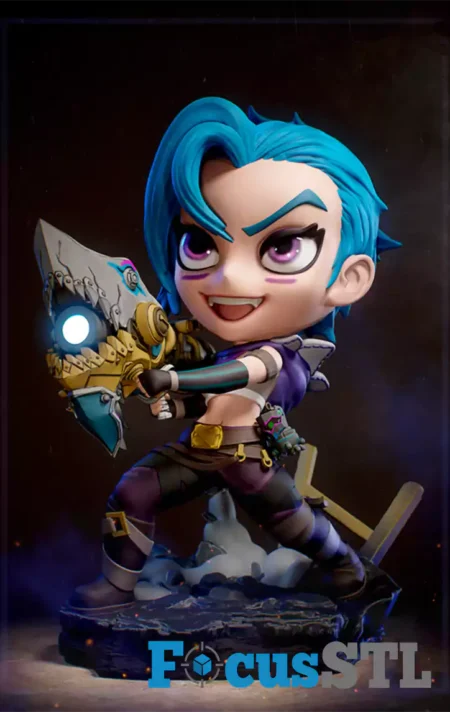Chibi Jinx and Rhino Gun STL 3D Print Files