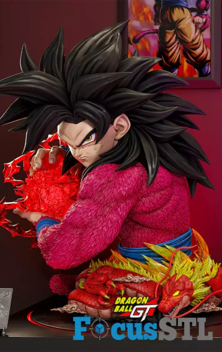 Goku SSJ4 Power Bust STL 3D Print Files
