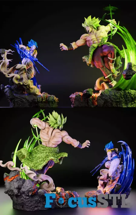 Gogeta vs Broly Diorama STL 3D Print Files