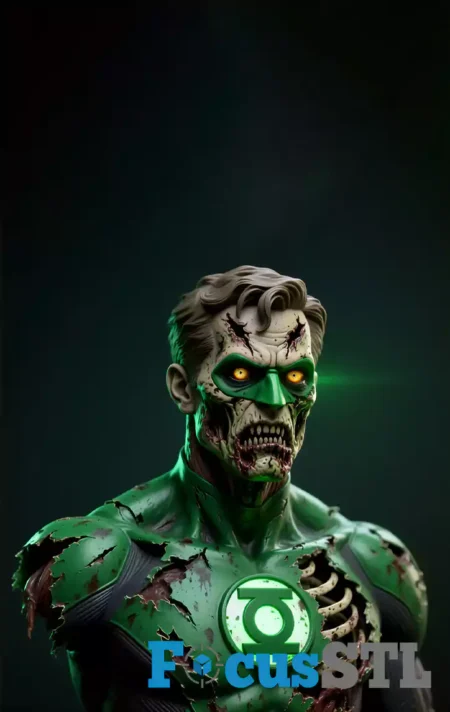 Green Lantern Zombie Bust STL Files