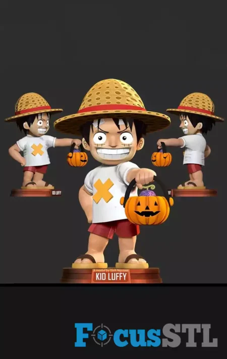 Kid Luffy Halloween STL 3D Print Files