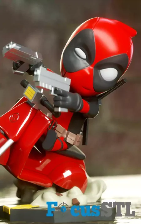 Deadpool on Vespa Chibi STL Files
