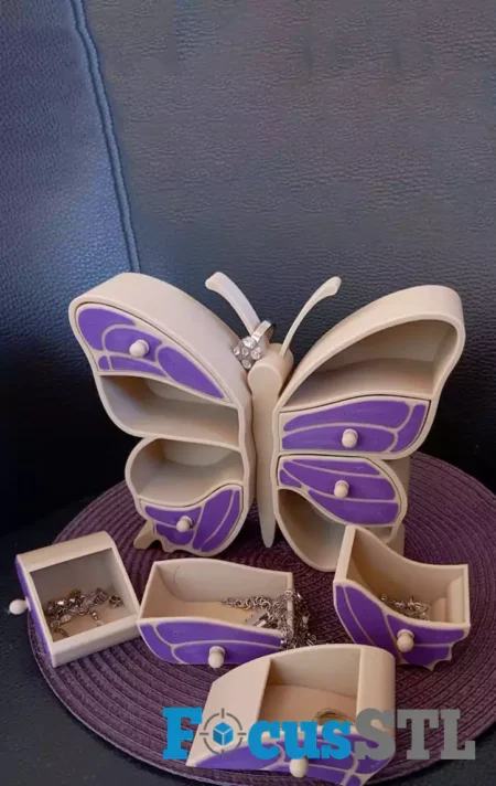 Butterfly Jewelry Box STL 3D Print Files 