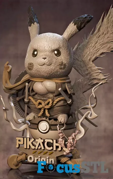 Pikachu Samurai Fanart STL Files