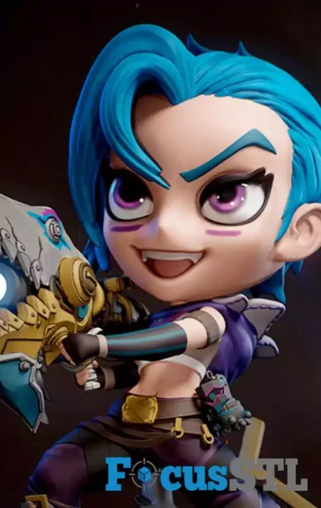 Chibi Jinx and Rhino Gun STL 3D Print Files