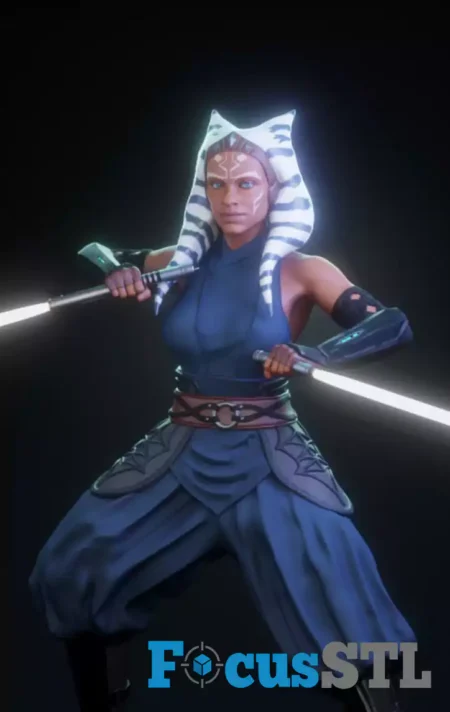 Ahsoka and Lightsaber STL 3D Print Files