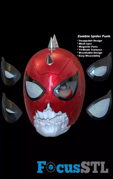 Zombie Spider Punk Helmet STL Files